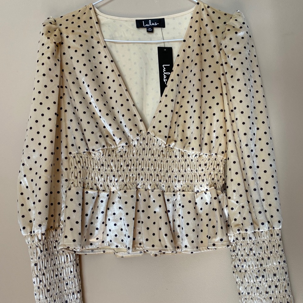 Lulus long sleeve velvet blouse